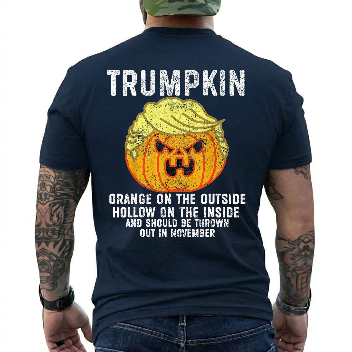 Trumpkin Halloween Shirt Funny Anti Trump Political Graphic Tee Pumpkin Gift For Adults
