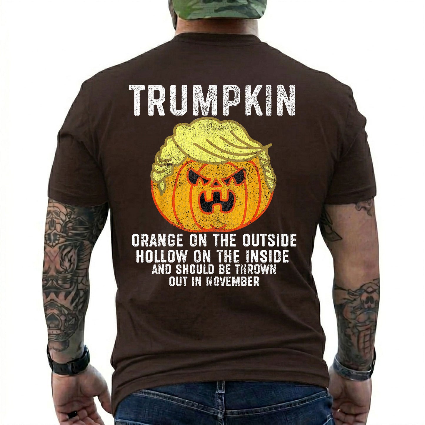 Trumpkin Halloween Shirt Funny Anti Trump Political Graphic Tee Pumpkin Gift For Adults