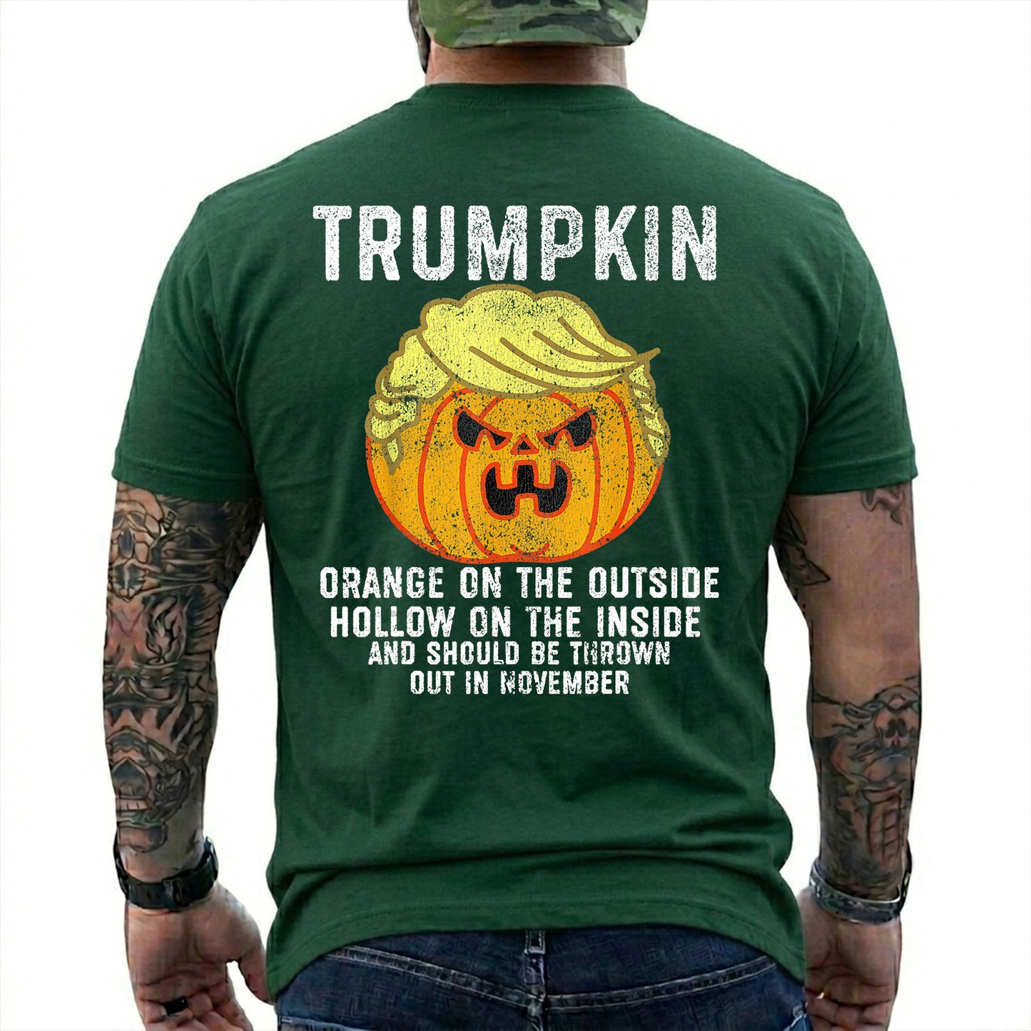 Trumpkin Halloween Shirt Funny Anti Trump Political Graphic Tee Pumpkin Gift For Adults