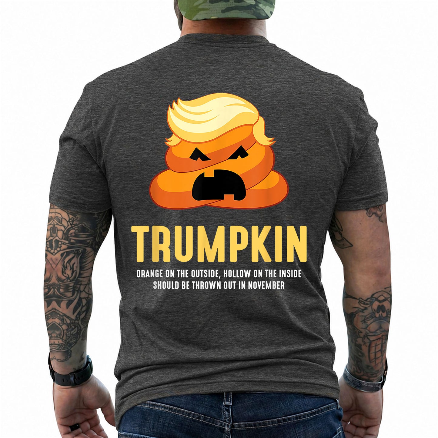 Trumpkin Poop Halloween Shirt Funny Anti Trump Political Graphic Tee Costume Gift For Adults