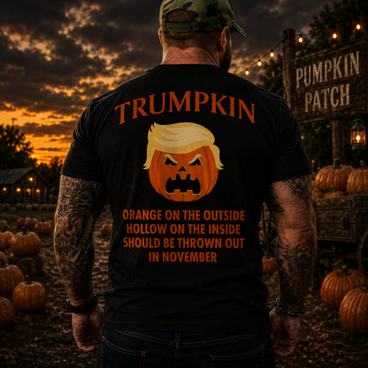 Trumpkin Pumpkin Halloween Shirt Funny Anti Trump Political Graphic Tee Costume Gift For Adults
