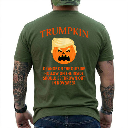 Trumpkin Pumpkin Halloween Shirt Funny Anti Trump Political Graphic Tee Costume Gift For Adults
