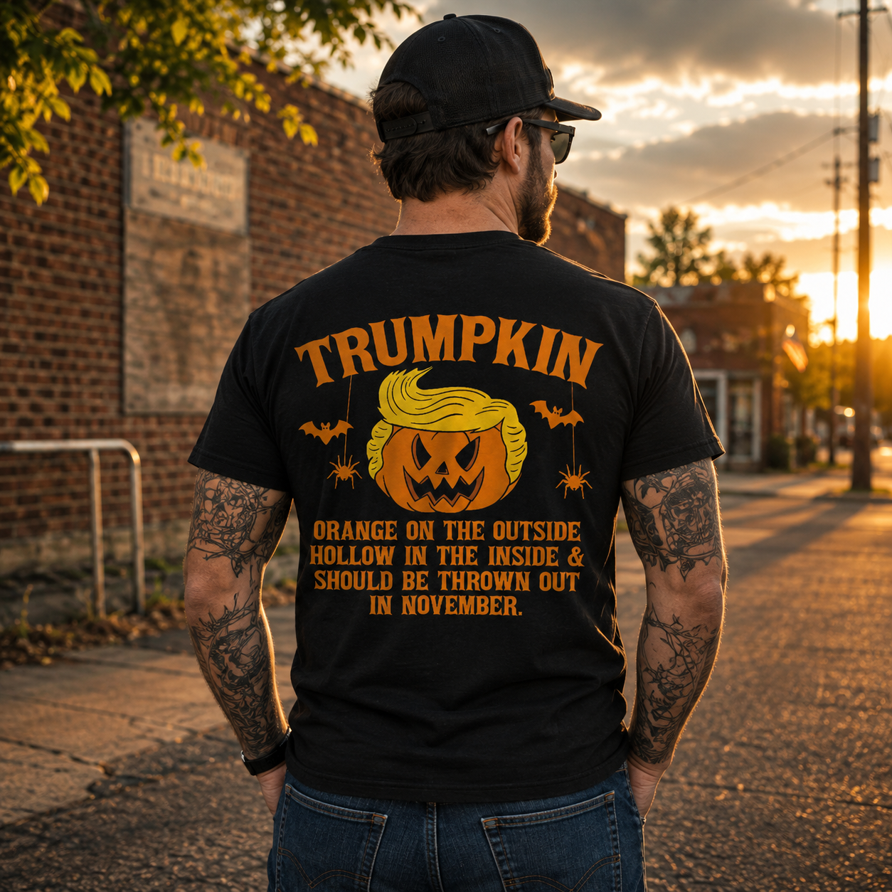 Trumpkin Shirt Funny Anti Trump Halloween Graphic Tee Political Protest Gift For Adults