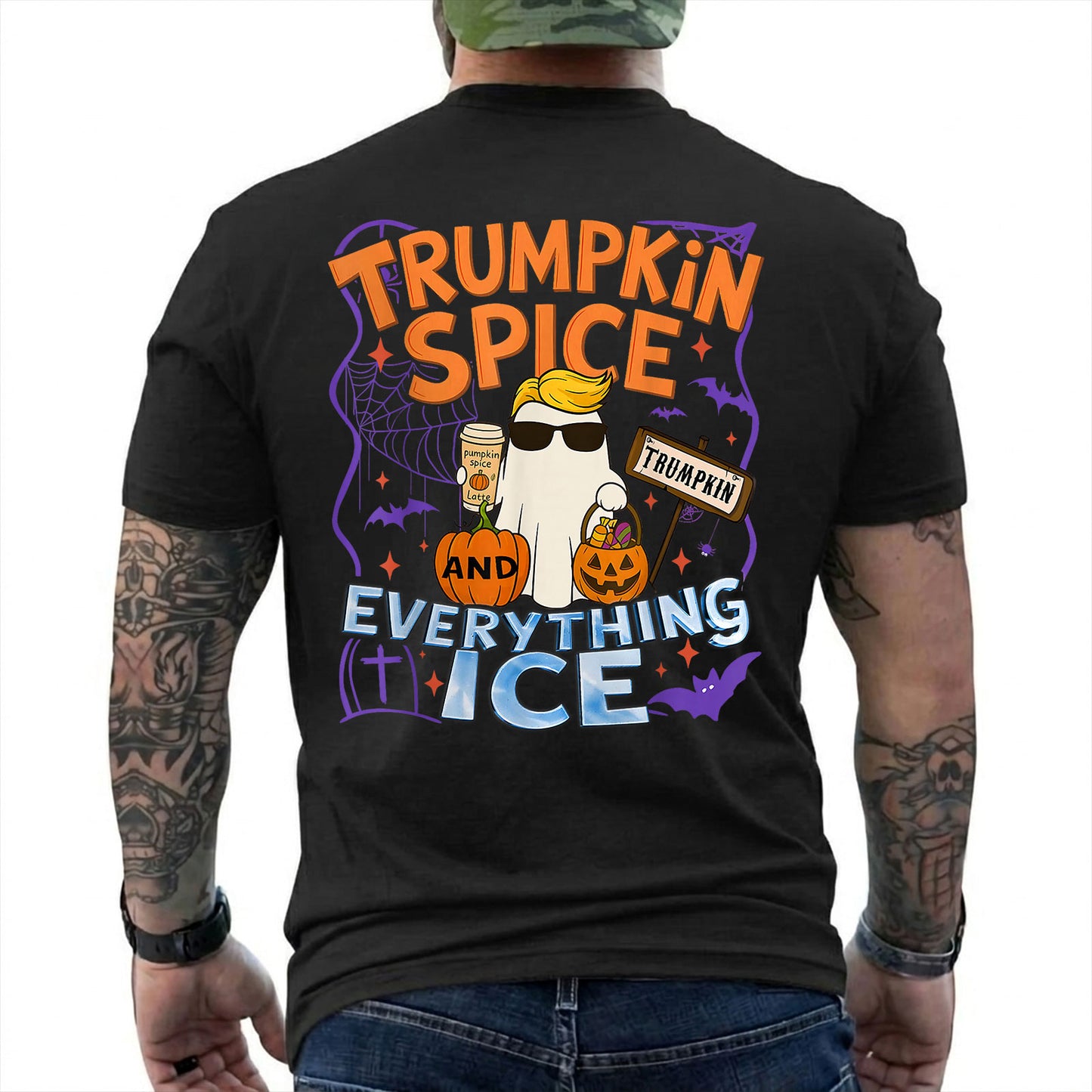 Trumpkin Spice And Everything Ice Shirt Funny Anti Trump Halloween Political Graphic Tee Pumpkin Costume Gift For Adults