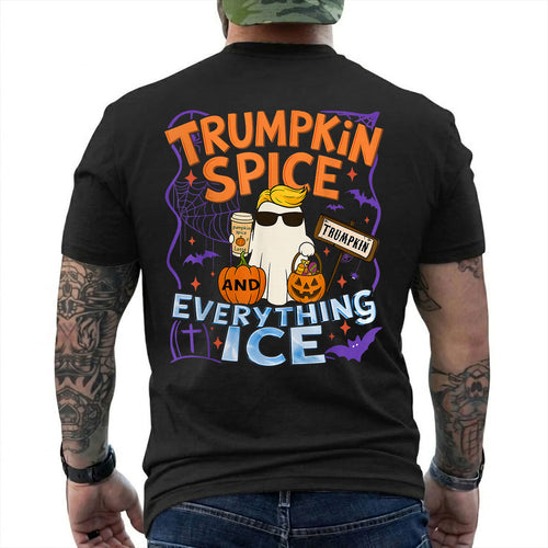 Trumpkin Spice And Everything Ice Shirt Funny Anti Trump Halloween Political Graphic Tee Pumpkin Costume Gift For Adults