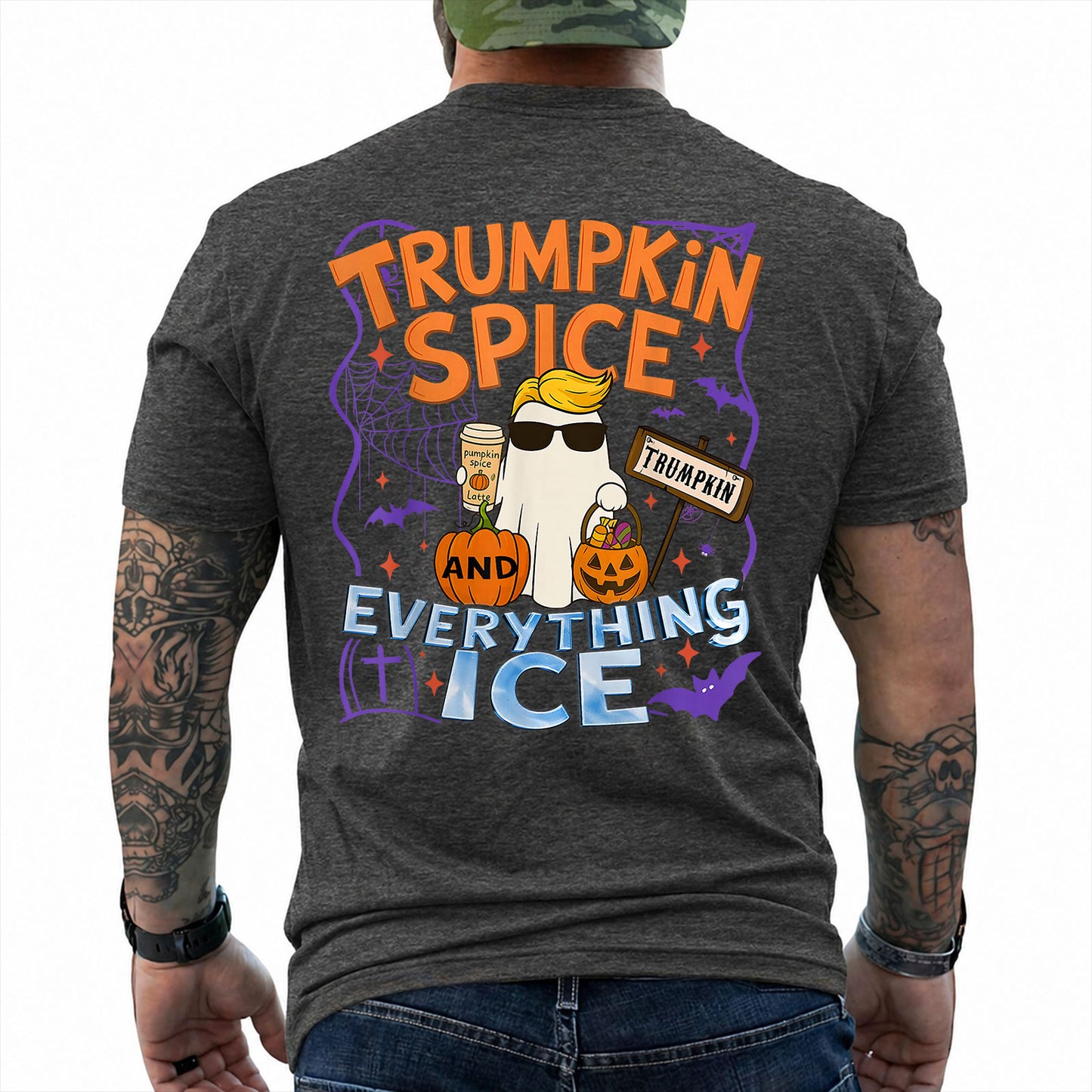 Trumpkin Spice And Everything Ice Shirt Funny Anti Trump Halloween Political Graphic Tee Pumpkin Costume Gift For Adults