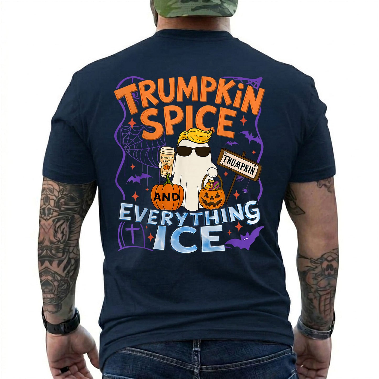Trumpkin Spice And Everything Ice Shirt Funny Anti Trump Halloween Political Graphic Tee Pumpkin Costume Gift For Adults