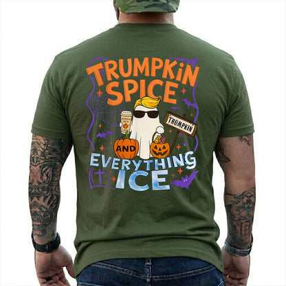 Trumpkin Spice And Everything Ice Shirt Funny Anti Trump Halloween Political Graphic Tee Pumpkin Costume Gift For Adults