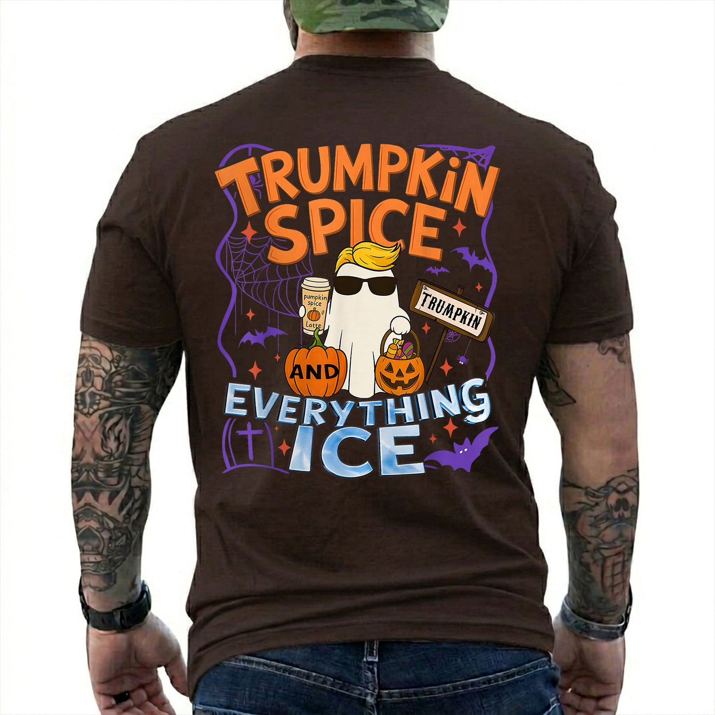 Trumpkin Spice And Everything Ice Shirt Funny Anti Trump Halloween Political Graphic Tee Pumpkin Costume Gift For Adults