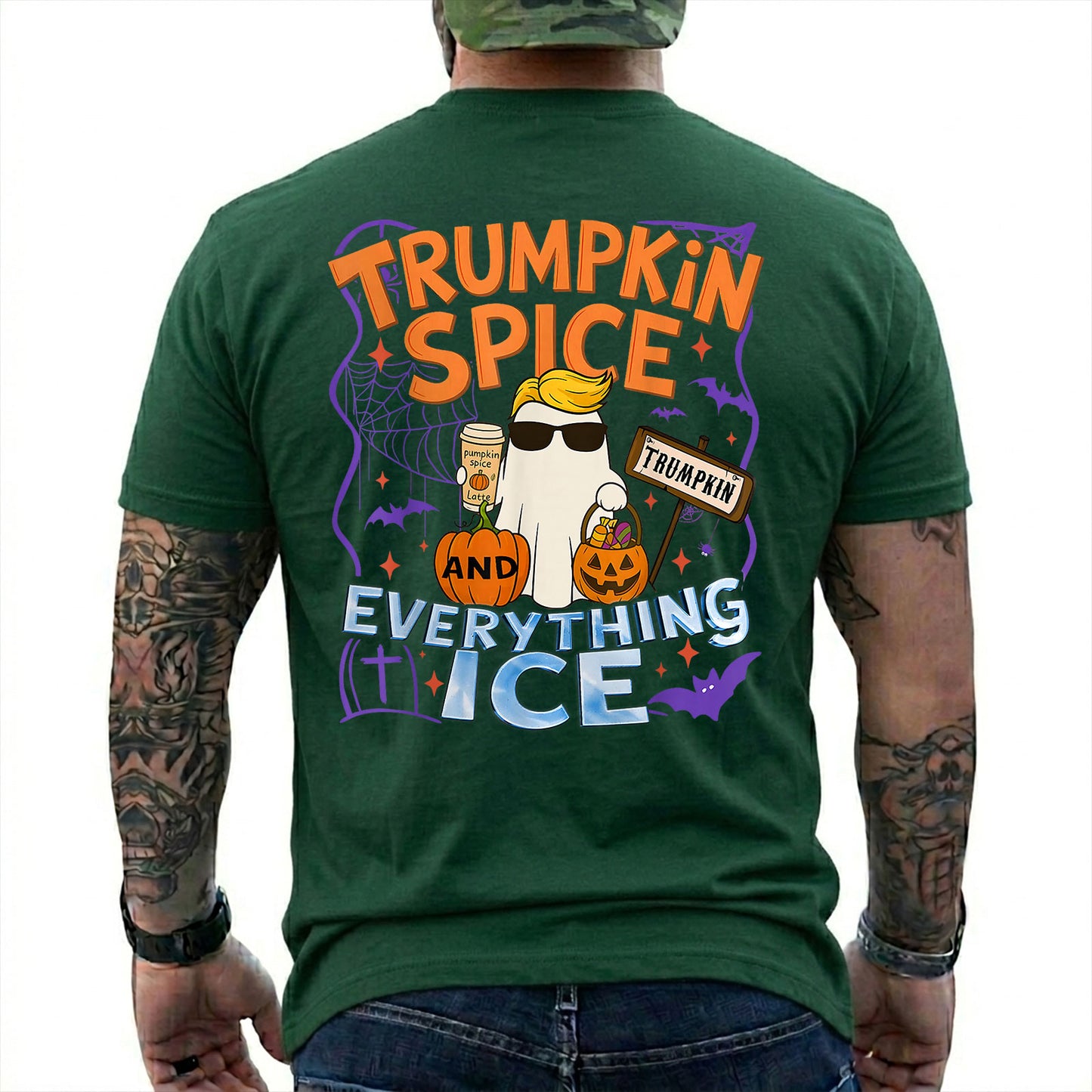 Trumpkin Spice And Everything Ice Shirt Funny Anti Trump Halloween Political Graphic Tee Pumpkin Costume Gift For Adults