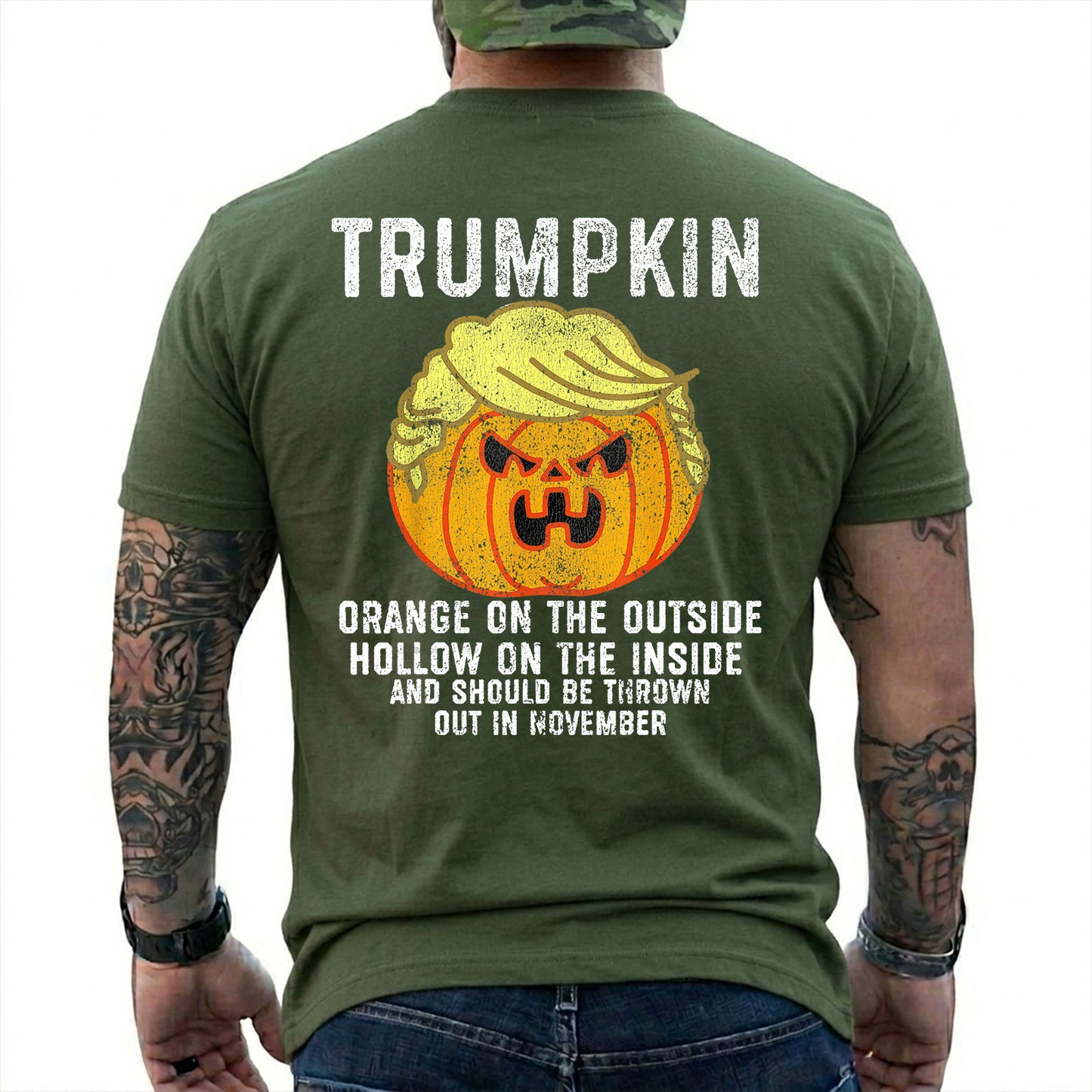 Trumpkin Halloween Shirt Funny Anti Trump Political Graphic Tee Pumpkin Gift For Adults