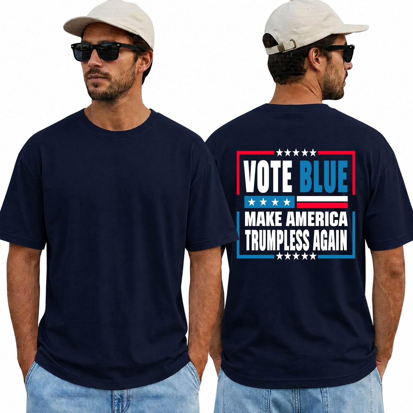 Vote Blue Make America Trumpless Again Shirt Funny Anti Trump Political Graphic Tee Liberal Gift For Adults