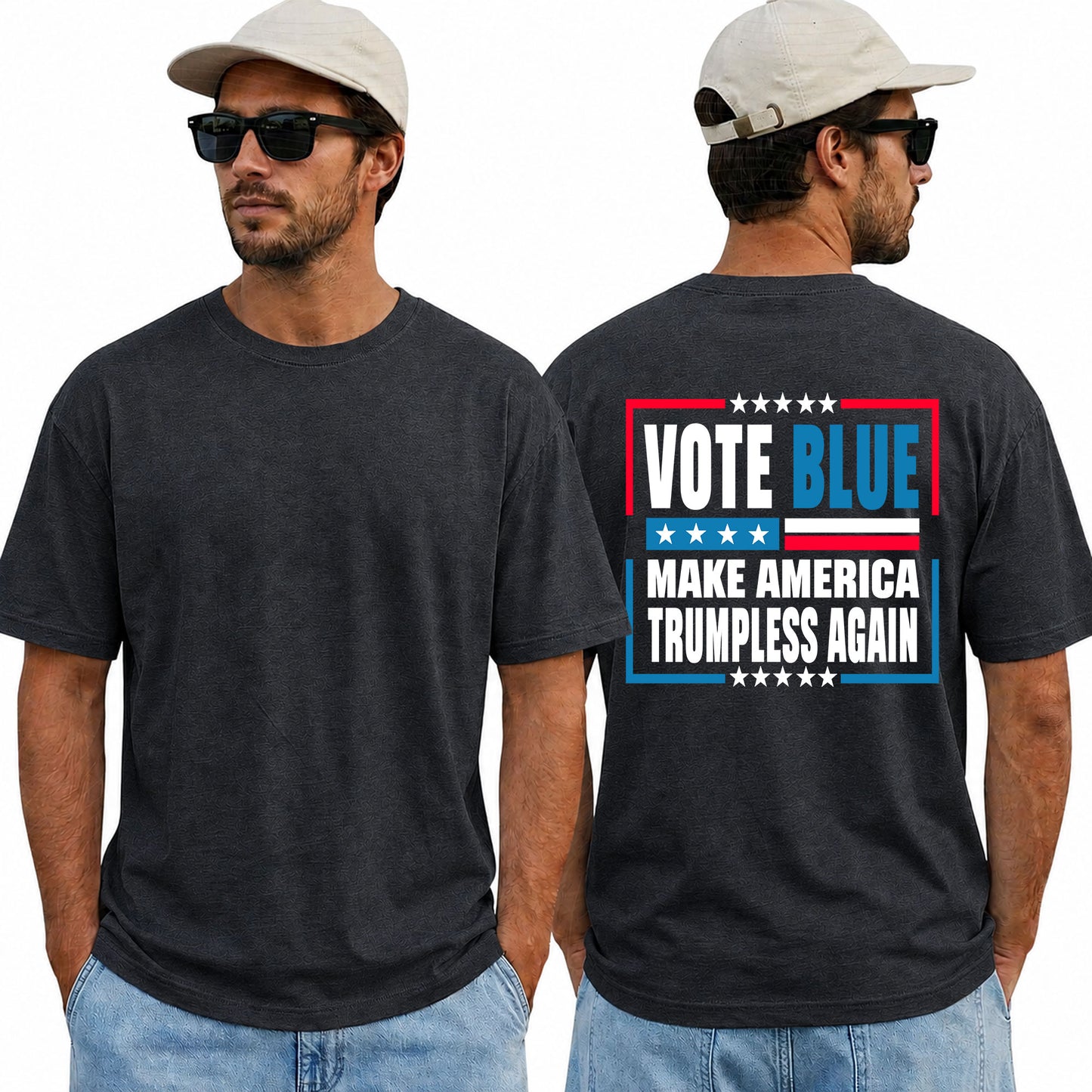 Vote Blue Make America Trumpless Again Shirt Funny Anti Trump Political Graphic Tee Liberal Gift For Adults
