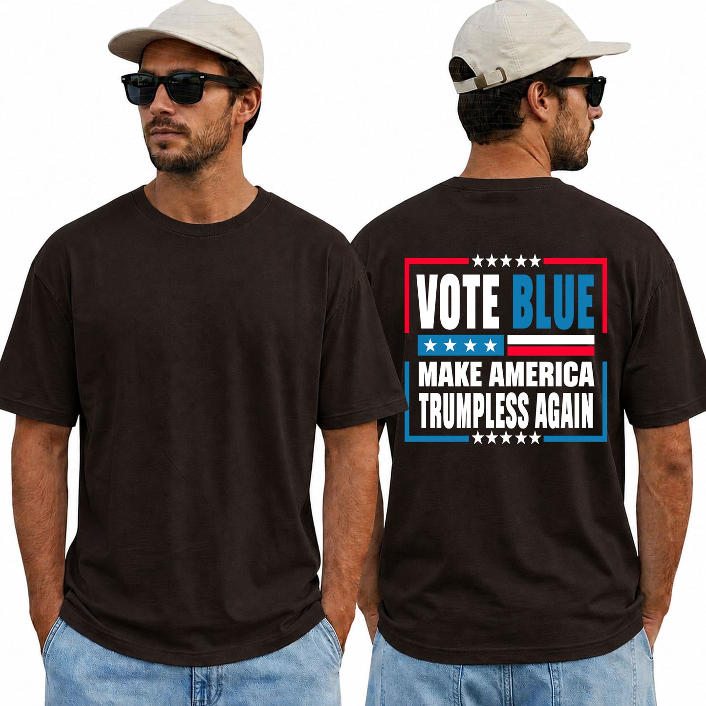 Vote Blue Make America Trumpless Again Shirt Funny Anti Trump Political Graphic Tee Liberal Gift For Adults