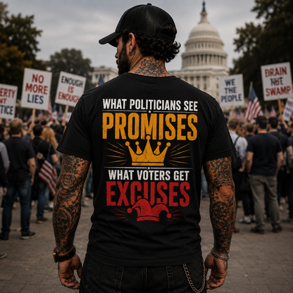 What Politicians See Promises Shirt Funny Political Humor Graphic Tee Patriotic Gift For Adults
