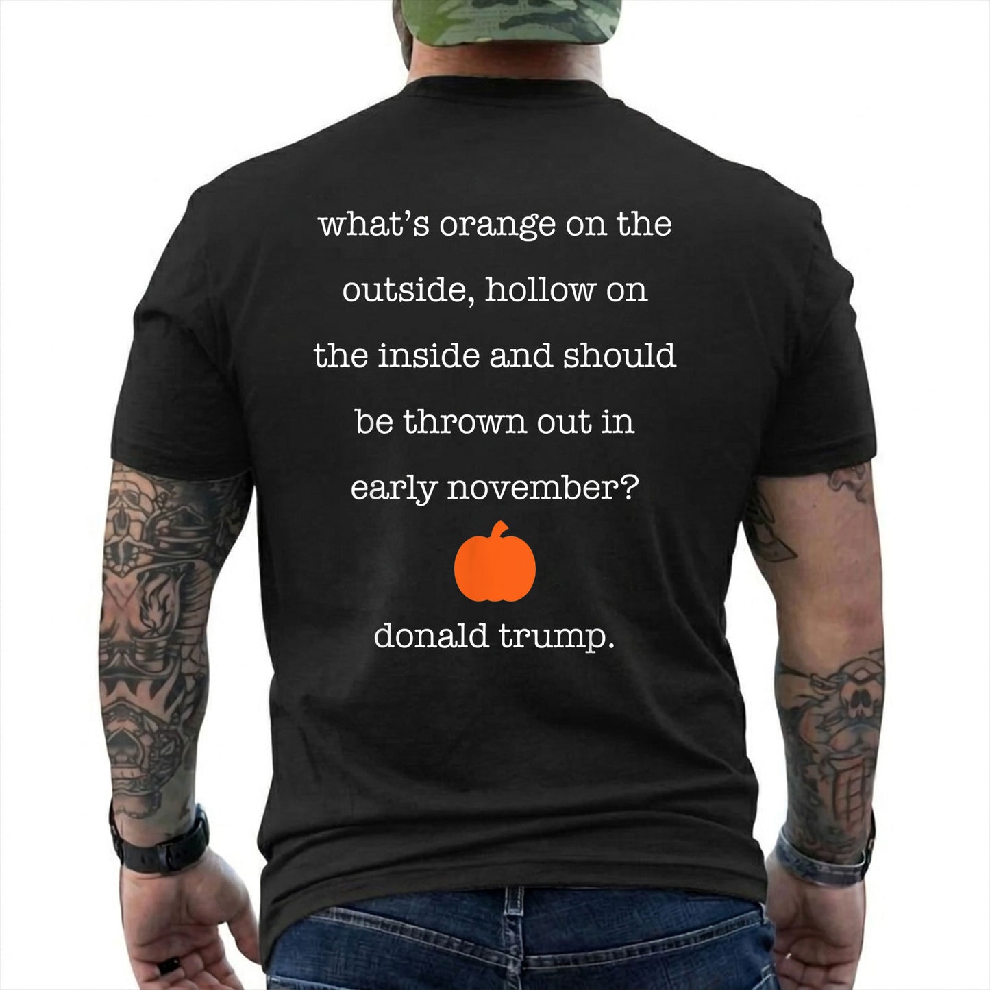 Whats Orange On The Outside Hollow On The Inside Shirt Funny Anti Trump Halloween Political Graphic Tee Pumpkin Gift For Adults