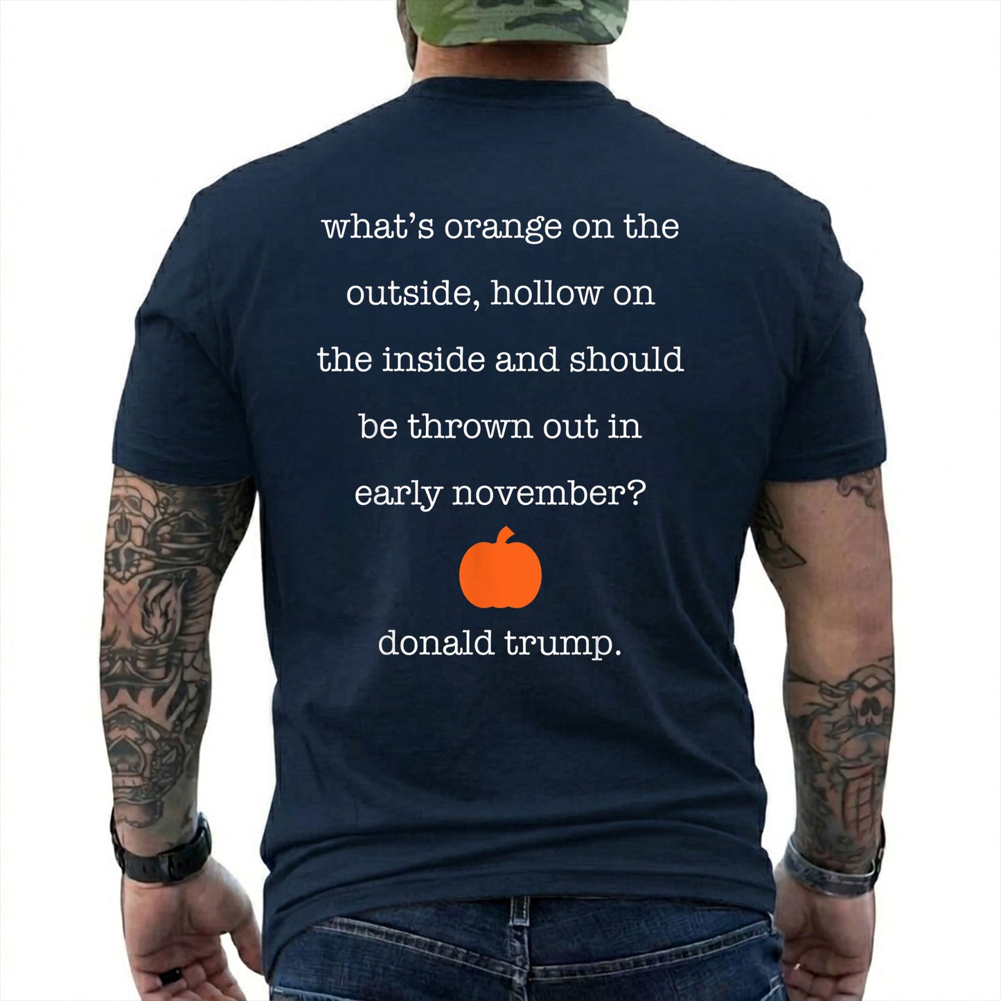 Whats Orange On The Outside Hollow On The Inside Shirt Funny Anti Trump Halloween Political Graphic Tee Pumpkin Gift For Adults