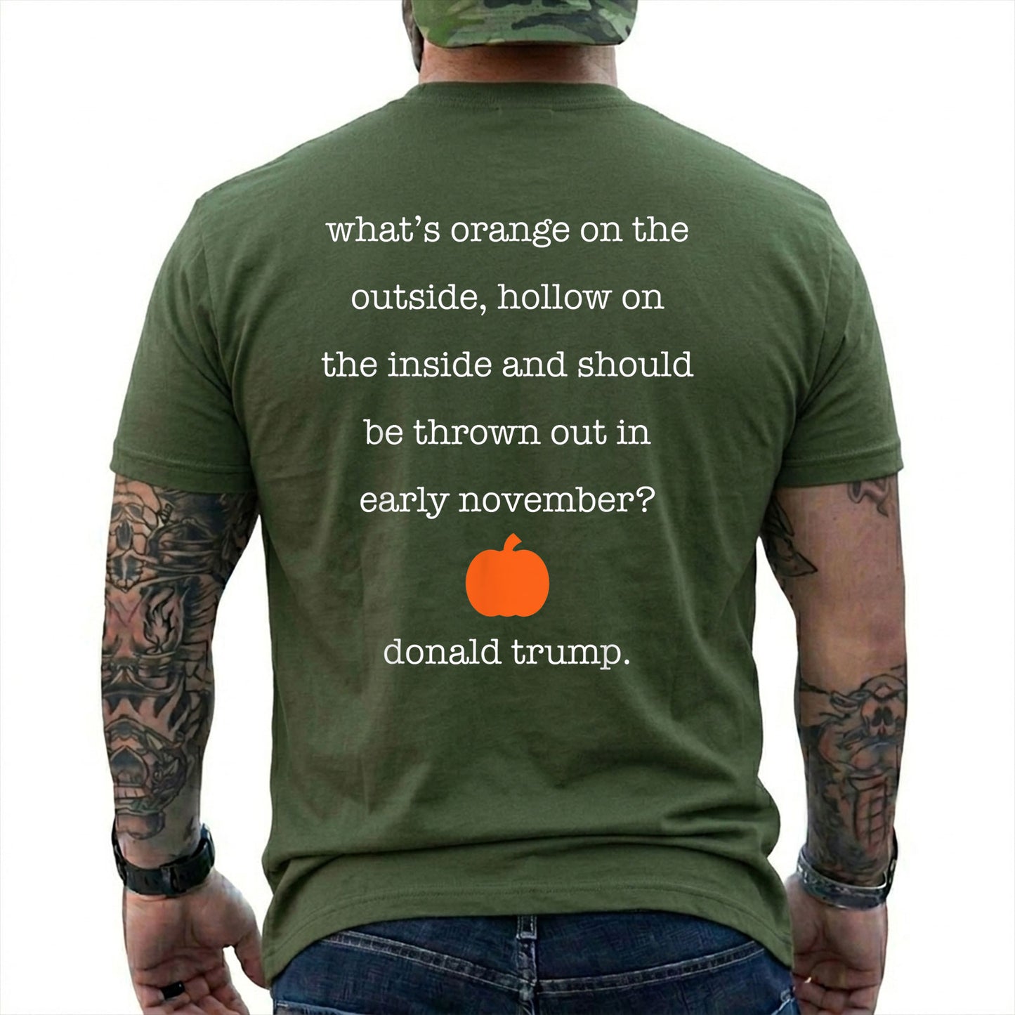 Whats Orange On The Outside Hollow On The Inside Shirt Funny Anti Trump Halloween Political Graphic Tee Pumpkin Gift For Adults