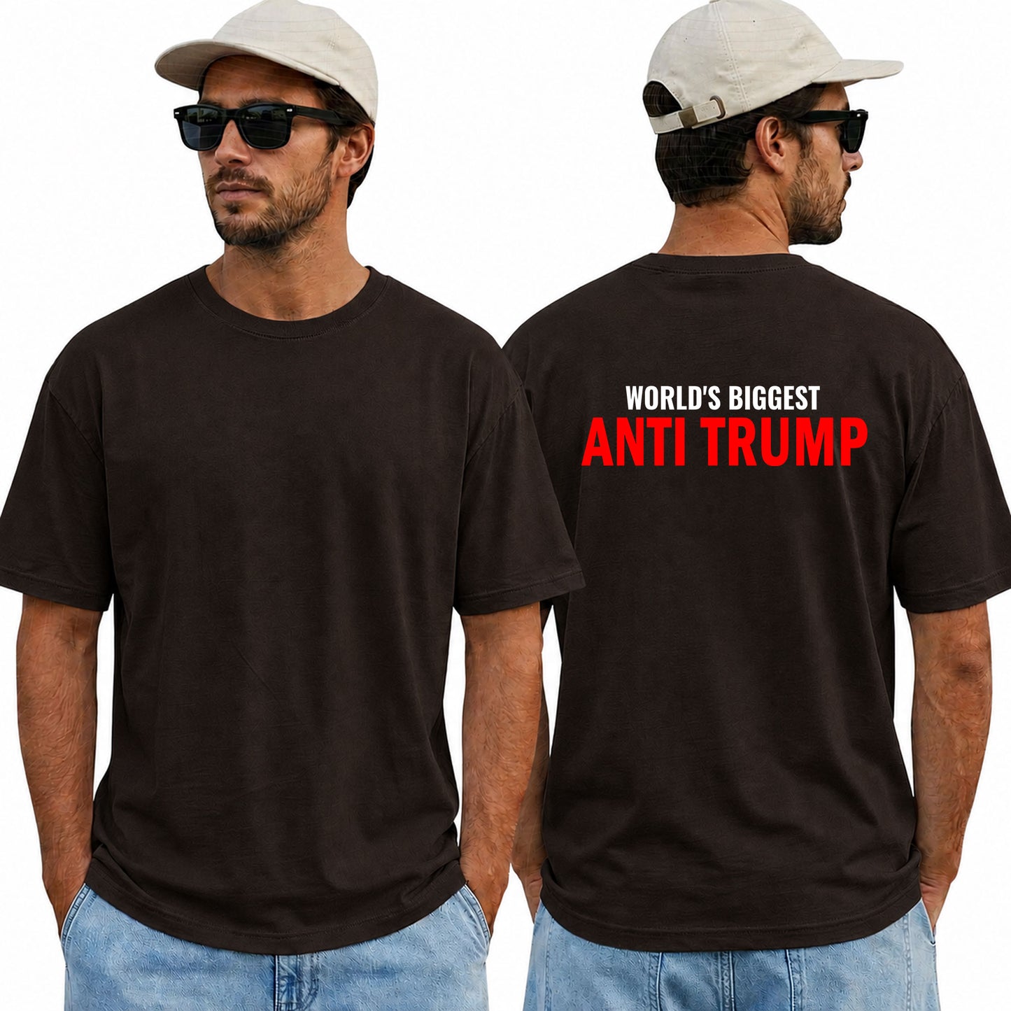 Worlds Biggest Anti Trump Shirt Funny Political Graphic Tee Liberal Gift For Adults