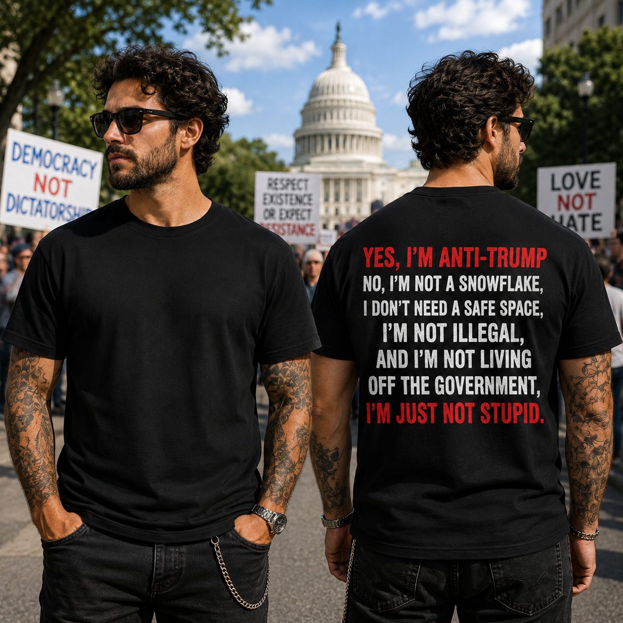 Yes Im Anti Trump Shirt Funny Anti Trump Political Graphic Tee Liberal Gift For Adults