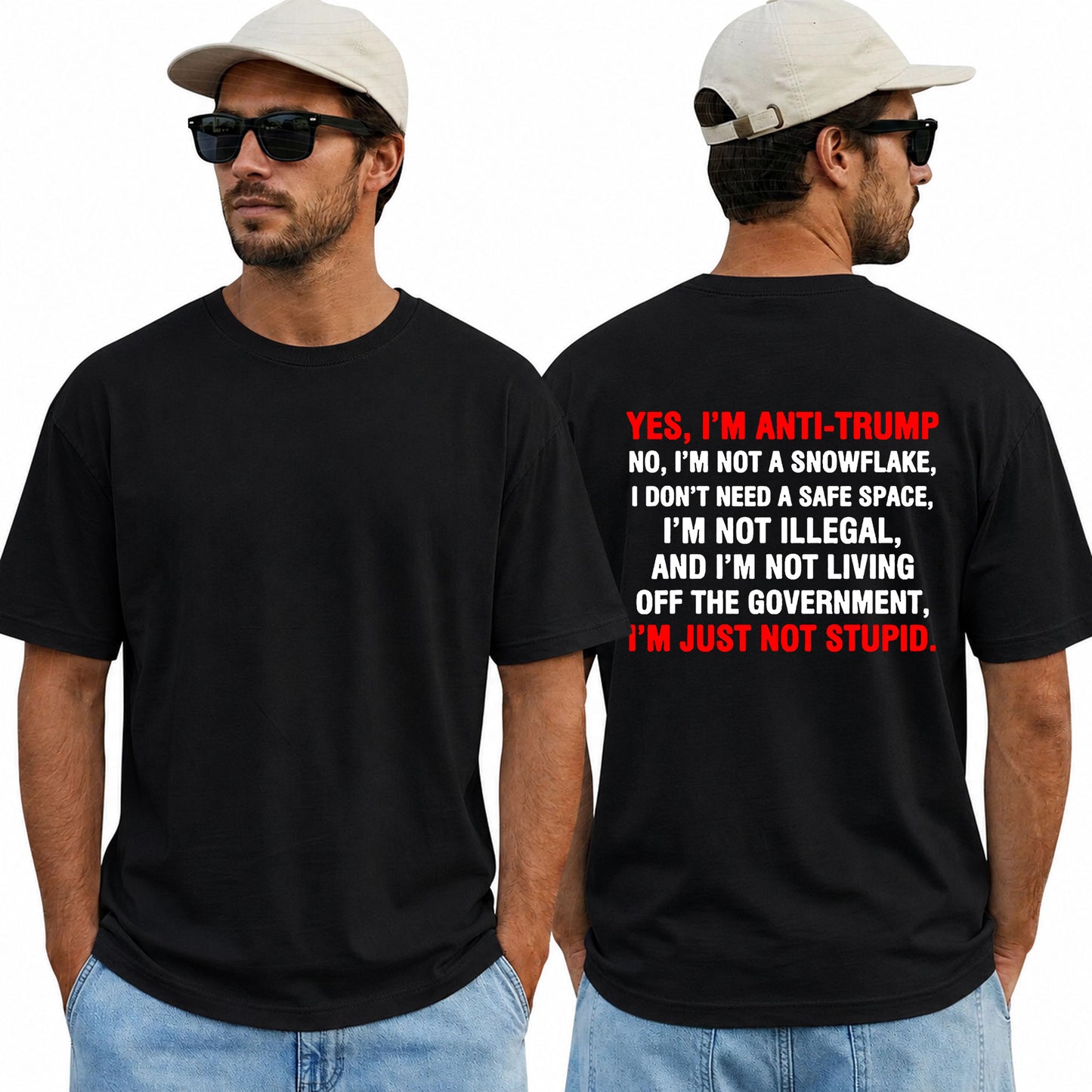 Yes Im Anti Trump Shirt Funny Liberal Political Graphic Tee Protest Gift For Adults