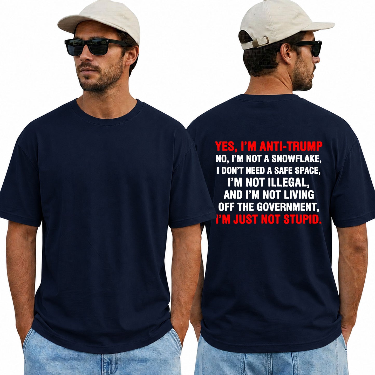 Yes Im Anti Trump Shirt Funny Liberal Political Graphic Tee Protest Gift For Adults