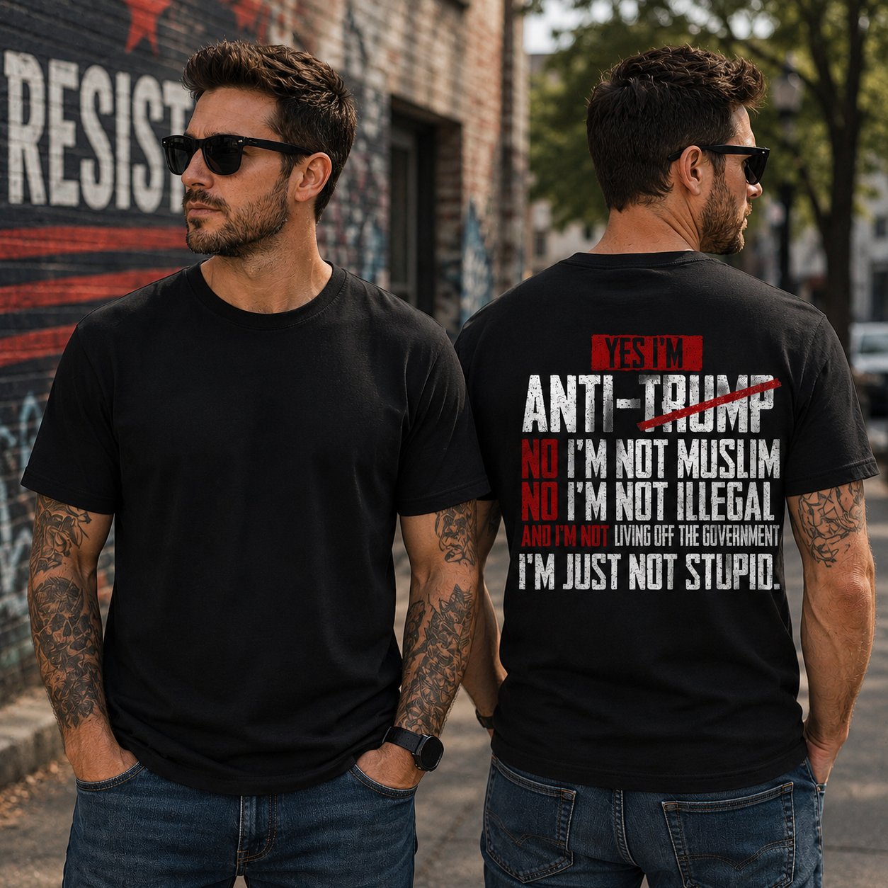 Yes Im Anti Trump Shirt Funny Political Graphic Tee Anti Trump Protest Gift For Adults