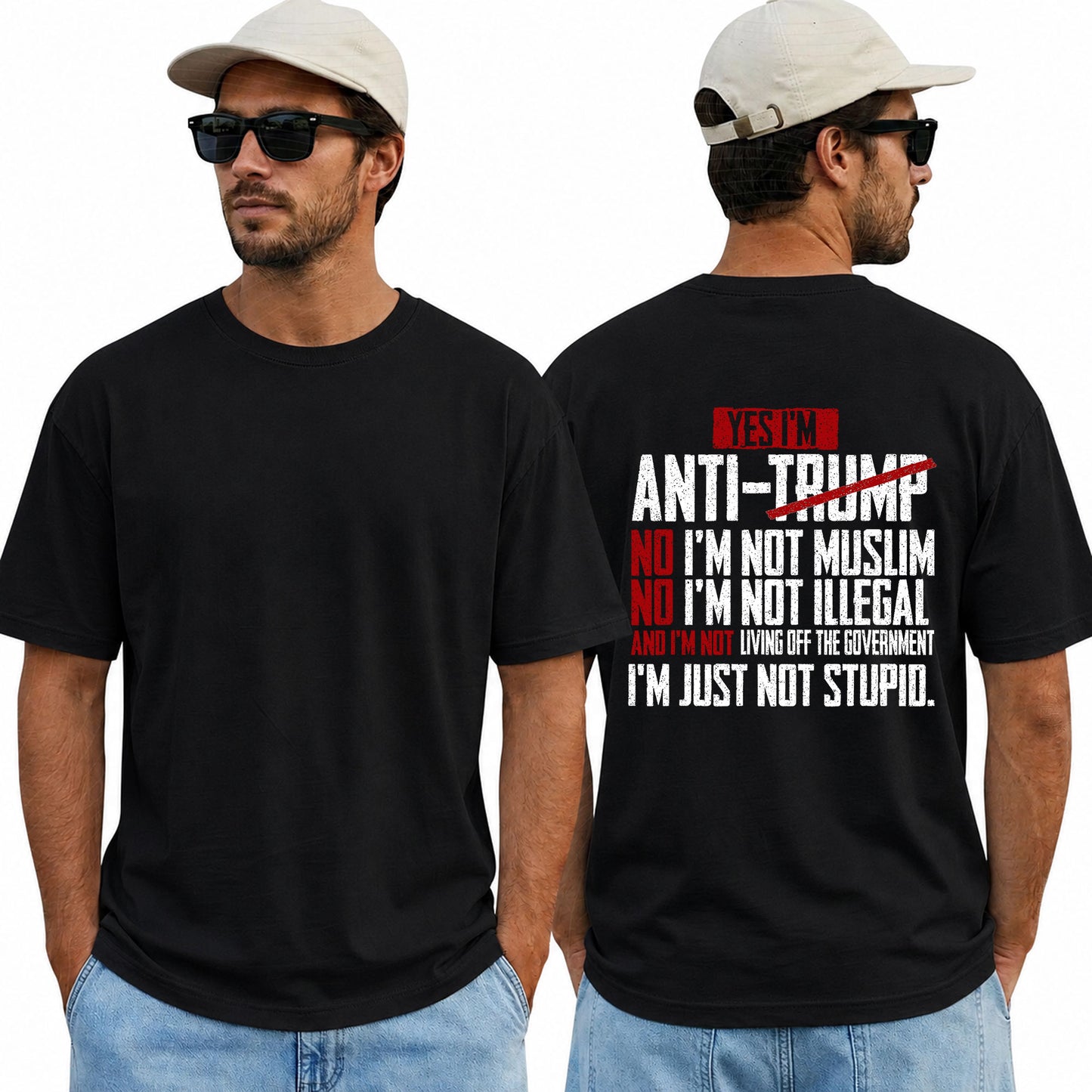 Yes Im Anti Trump Shirt Funny Political Graphic Tee Anti Trump Protest Gift For Adults