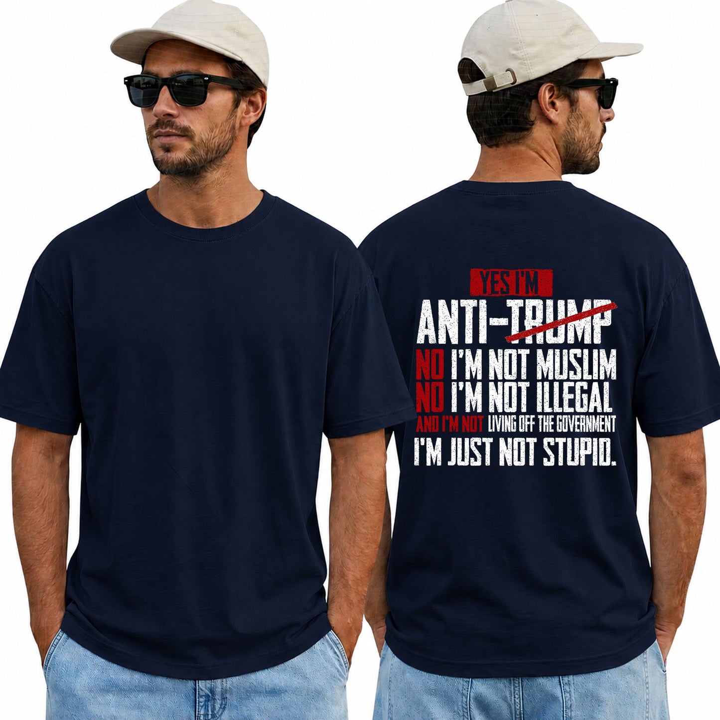 Yes Im Anti Trump Shirt Funny Political Graphic Tee Anti Trump Protest Gift For Adults