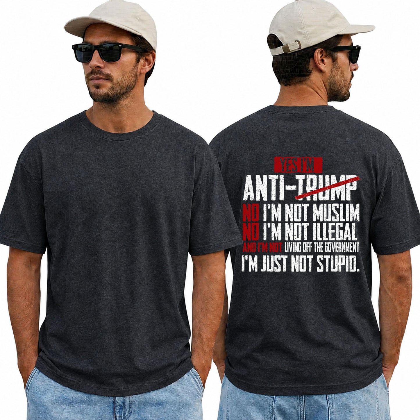 Yes Im Anti Trump Shirt Funny Political Graphic Tee Anti Trump Protest Gift For Adults