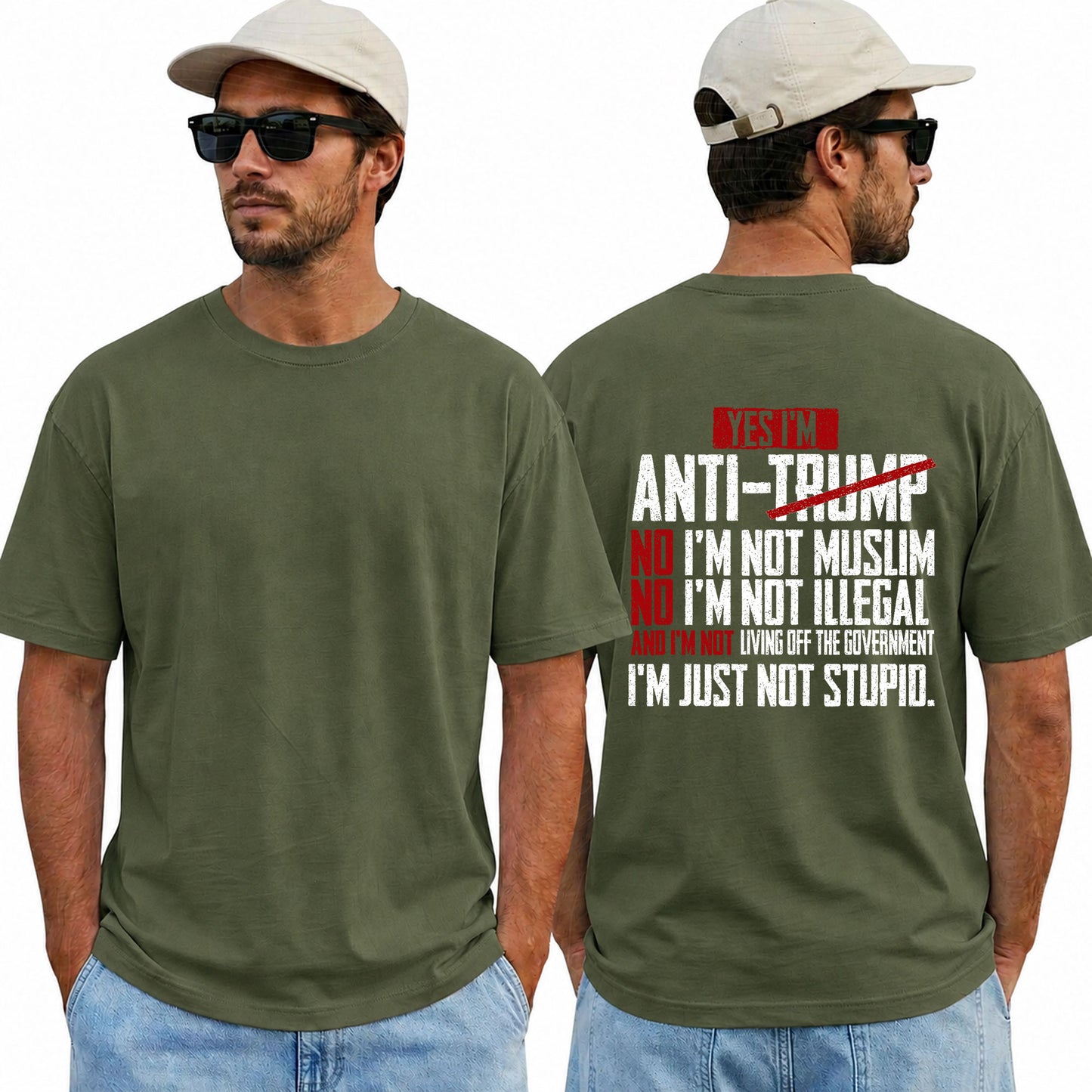 Yes Im Anti Trump Shirt Funny Political Graphic Tee Anti Trump Protest Gift For Adults