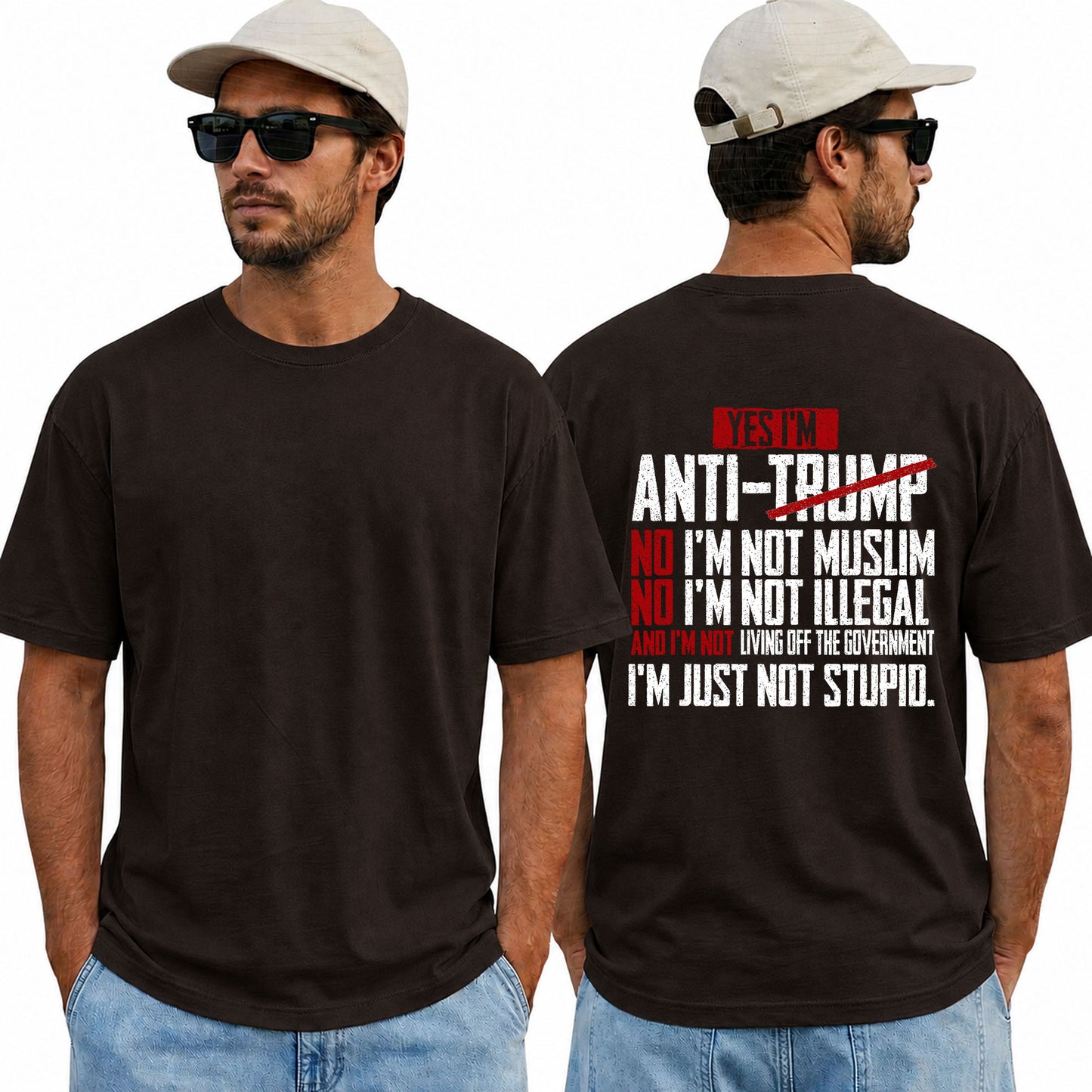 Yes Im Anti Trump Shirt Funny Political Graphic Tee Anti Trump Protest Gift For Adults