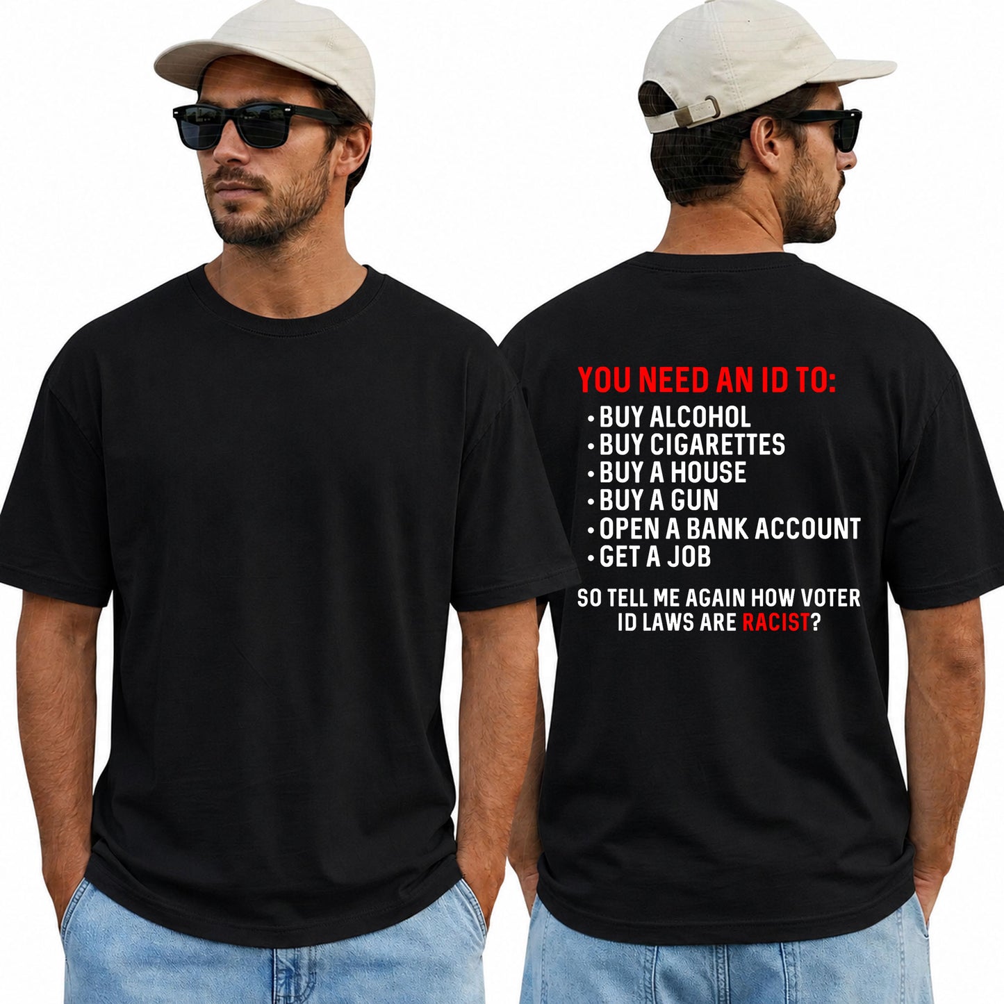 You Need An ID Shirt Funny Conservative Patriotic Graphic Tee Voter Rights Gift For Adults