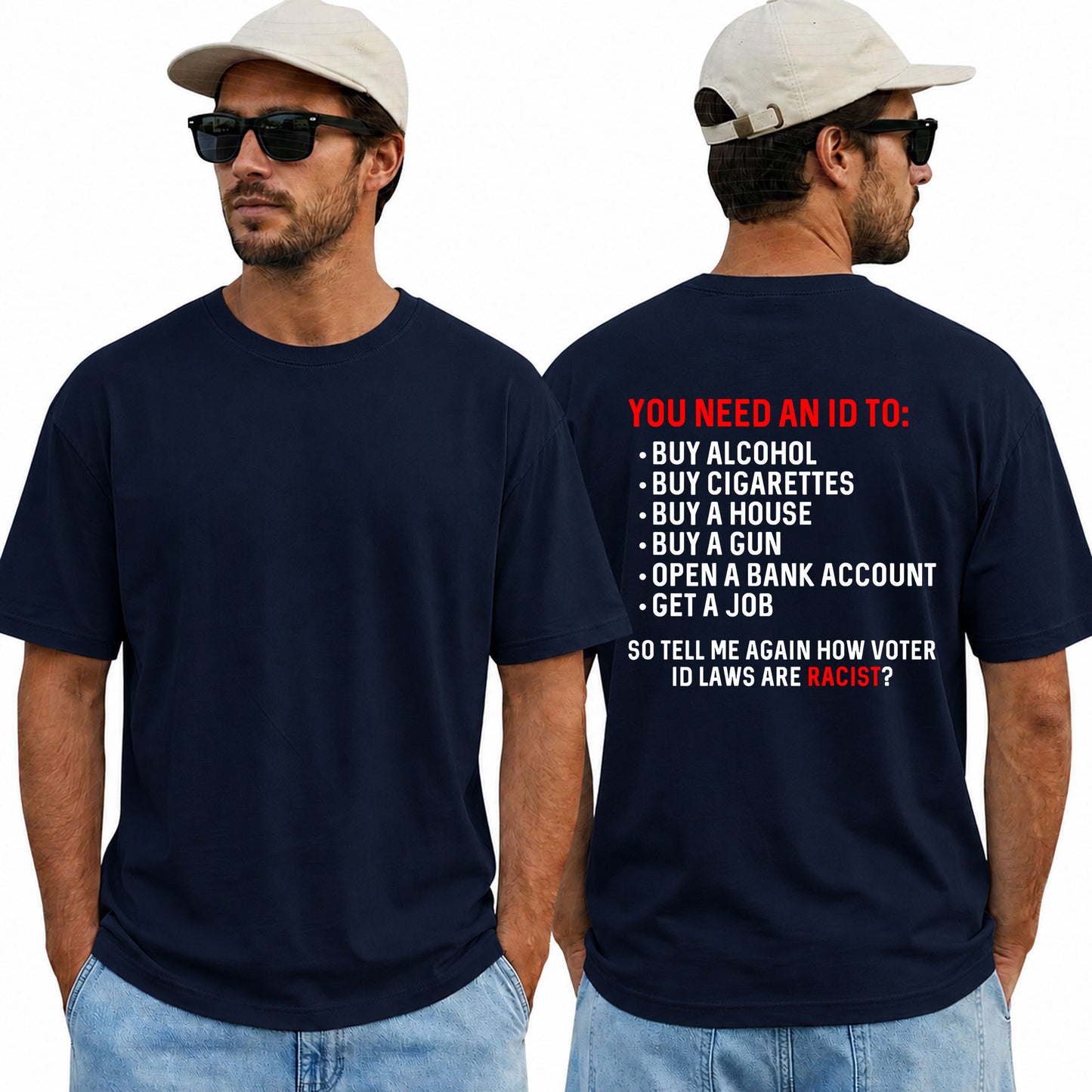 You Need An ID Shirt Funny Conservative Patriotic Graphic Tee Voter Rights Gift For Adults