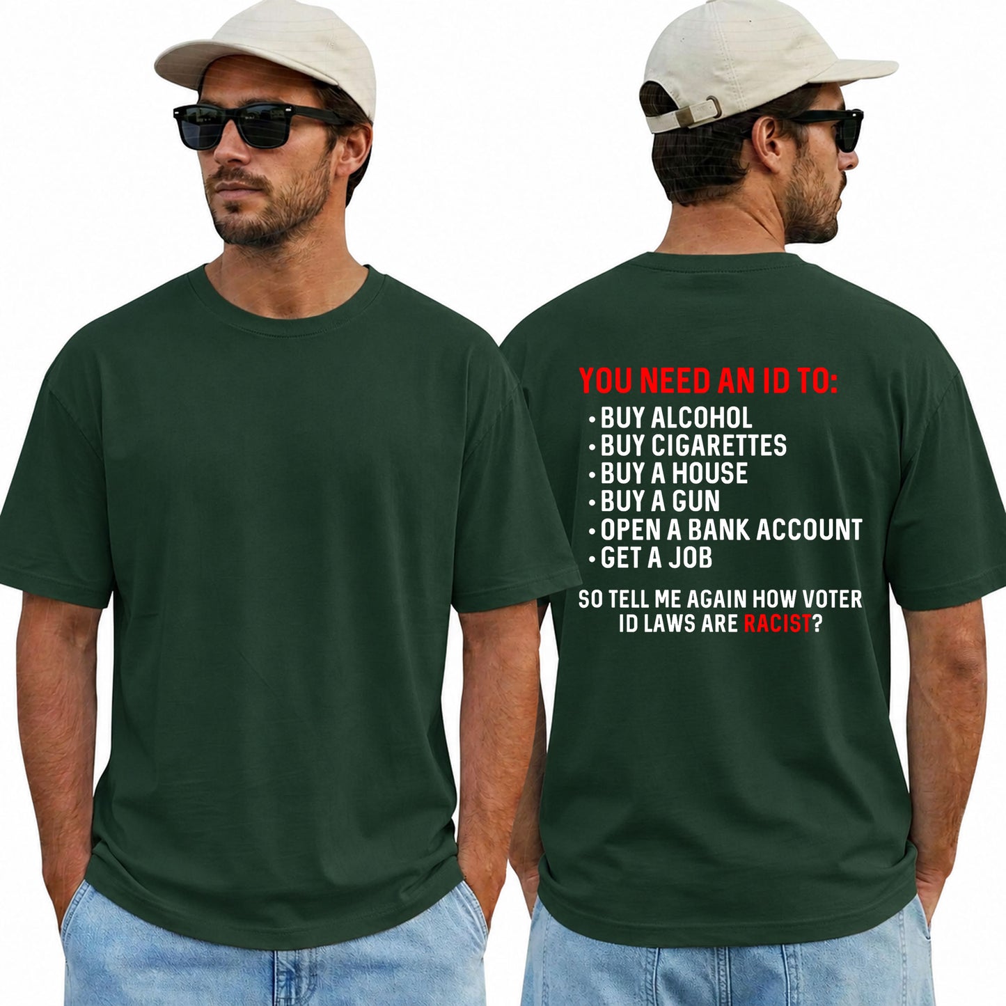 You Need An ID Shirt Funny Conservative Patriotic Graphic Tee Voter Rights Gift For Adults