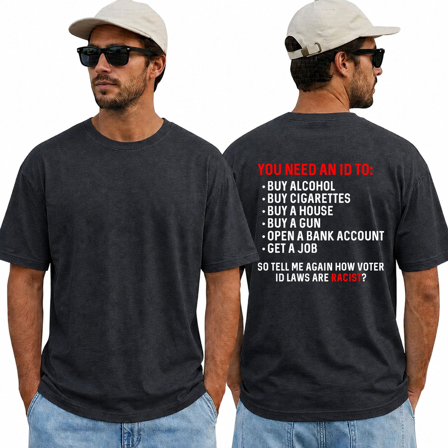 You Need An ID Shirt Funny Conservative Patriotic Graphic Tee Voter Rights Gift For Adults