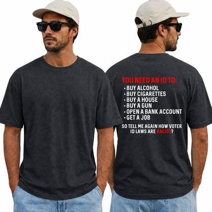 You Need An ID Shirt Funny Conservative Patriotic Graphic Tee Voter Rights Gift For Adults