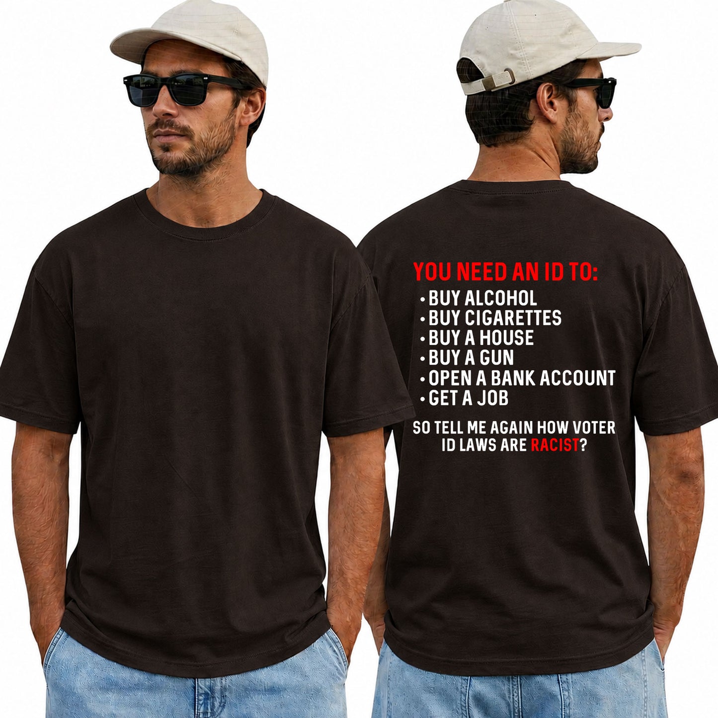 You Need An ID Shirt Funny Conservative Patriotic Graphic Tee Voter Rights Gift For Adults