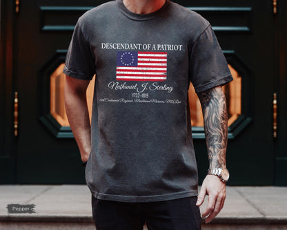 Custom Descendant of a Patriot TShirt, Daughters of the American Revolution or Sons of the American Revolution Shirt, DAR Shirt, SAR Shirt
