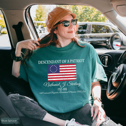 Custom Descendant of a Patriot TShirt, Daughters of the American Revolution or Sons of the American Revolution Shirt, DAR Shirt, SAR Shirt