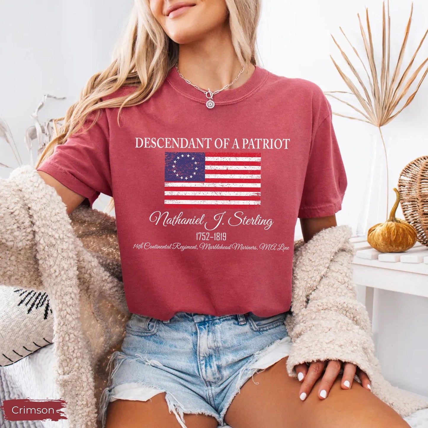 Custom Descendant of a Patriot TShirt, Daughters of the American Revolution or Sons of the American Revolution Shirt, DAR Shirt, SAR Shirt
