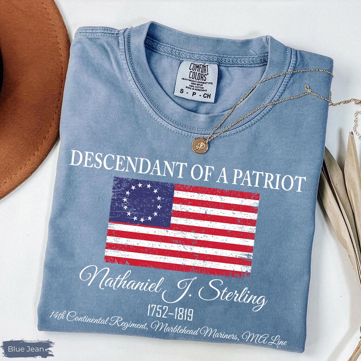 Custom Descendant of a Patriot TShirt, Daughters of the American Revolution or Sons of the American Revolution Shirt, DAR Shirt, SAR Shirt