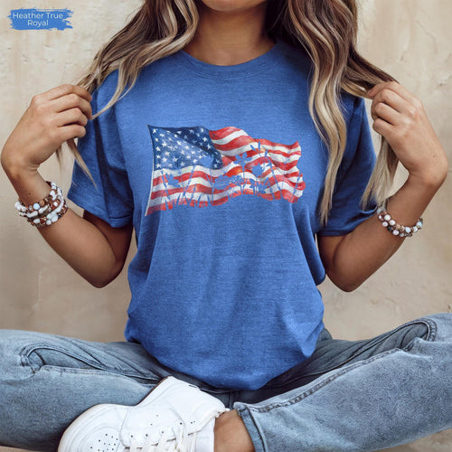 Womens Patriotic, 250 Years of Freedom Floral Tee, America 250 Shirt, Fourth of July Wildflower Top, Semiquincentennial