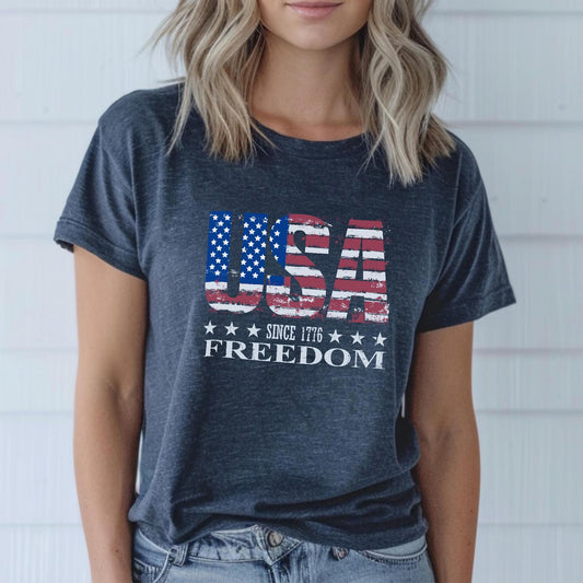 Retro USA Since 1776 Shirt, Distressed Retro American Flag Patriotic Sweat, Memorial Day Tee