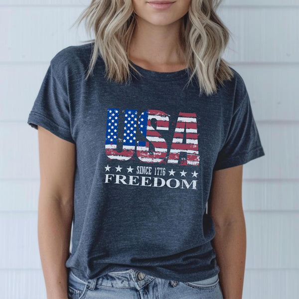 Retro USA Since 1776 Shirt, Distressed Retro American Flag Patriotic Sweat, Memorial Day Tee