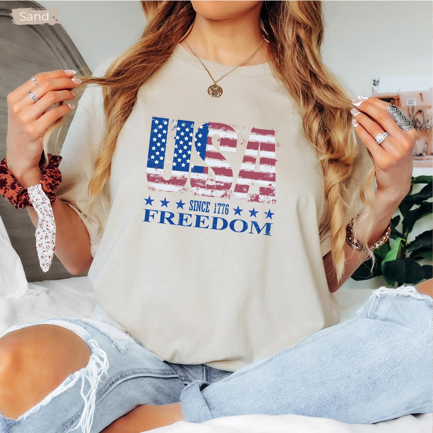 Retro USA Since 1776 Shirt, Distressed Retro American Flag Patriotic Sweat, Memorial Day Tee
