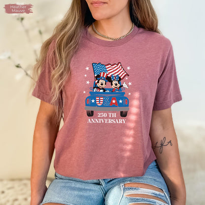 Mickey And Minie USA 250 Shirt, American Flag Tee, 1776–2026 Shirt for Men & Women, 4th Of July Shirt, 250th America Anniversary tee