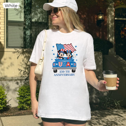 Mickey And Minie USA 250 Shirt, American Flag Tee, 1776–2026 Shirt for Men & Women, 4th Of July Shirt, 250th America Anniversary tee