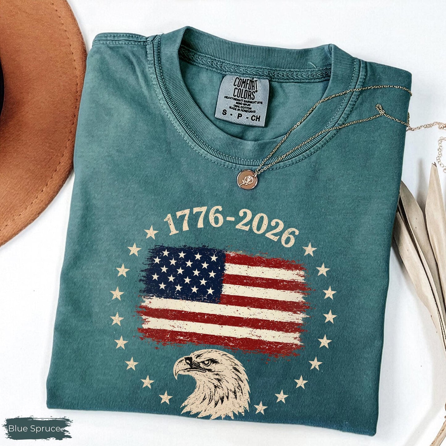 Comfort Colors® Made in America Shirt, USA Flag T-Shirt, America 250th Anniversary Tee, 4th of July, Independence Day Tee