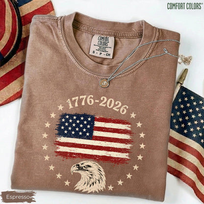 Comfort Colors® Made in America Shirt, USA Flag T-Shirt, America 250th Anniversary Tee, 4th of July, Independence Day Tee